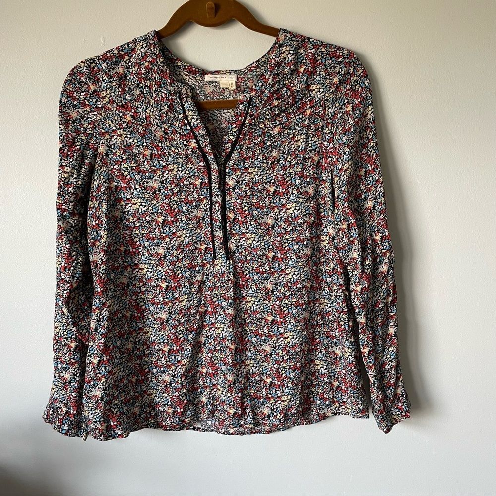 Anthropologie | Meadow Rue  Micro Floral Blouse